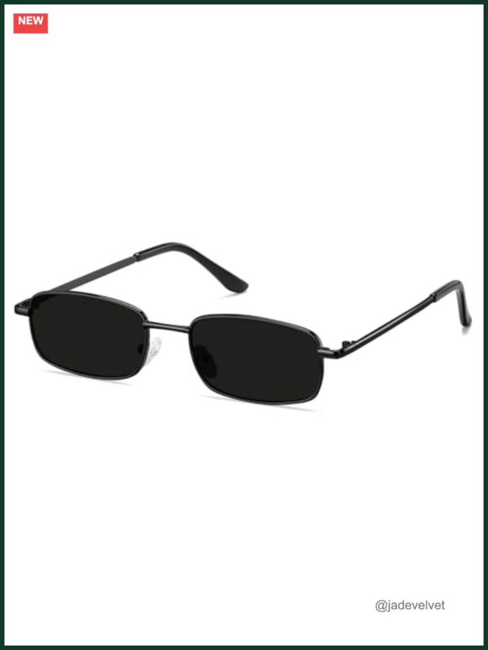 Retro Y2K Small Narrow Square Metal Frame Sunglasses UV400 Unisex
